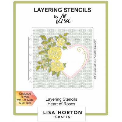 Lisa Horton Crafts Layering Stencils - Heart of Roses